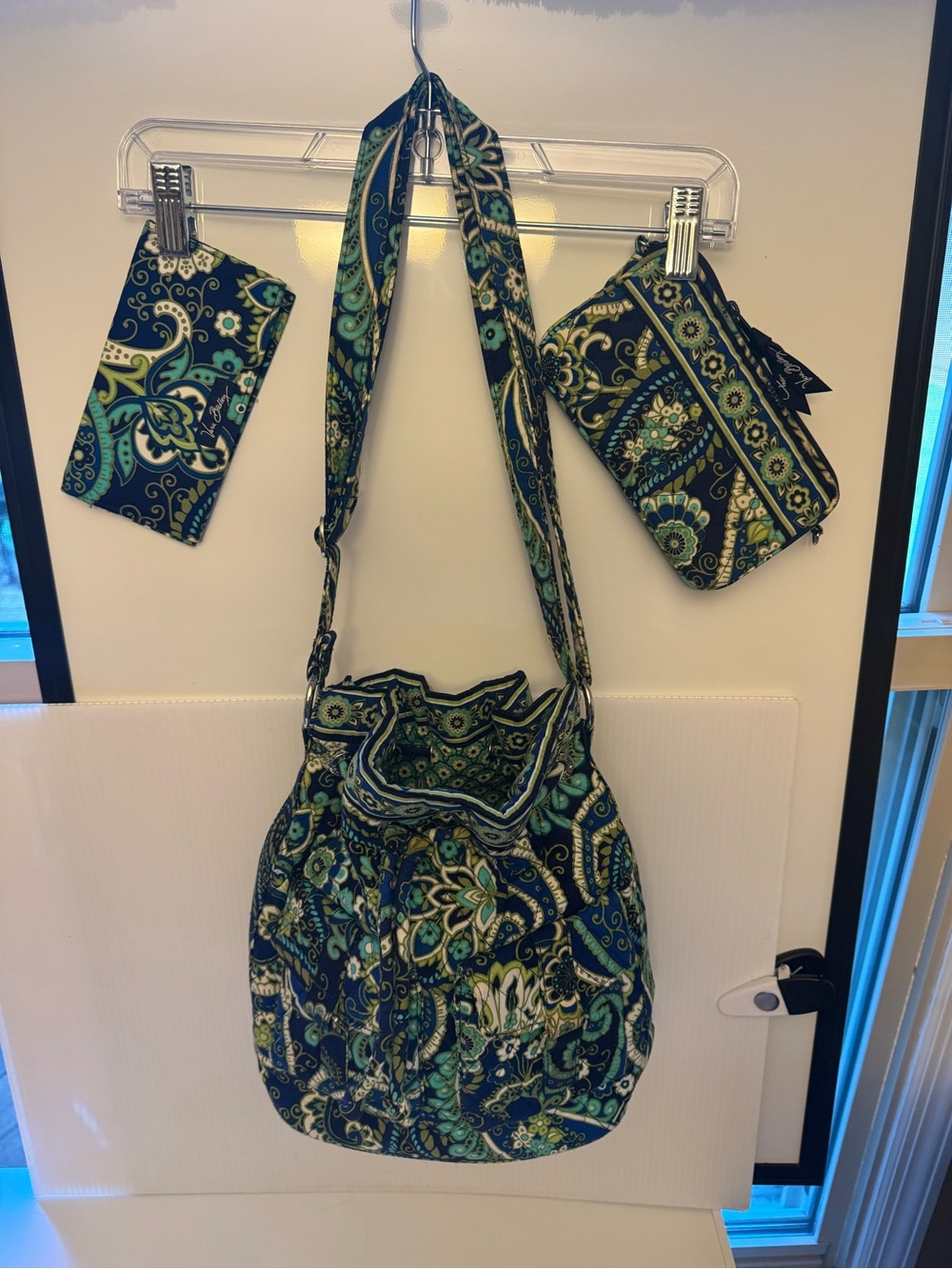 Vera Bradley Quick Draw Crossbody Bag, Pouch, & Checkbook In Rhythm And Blues